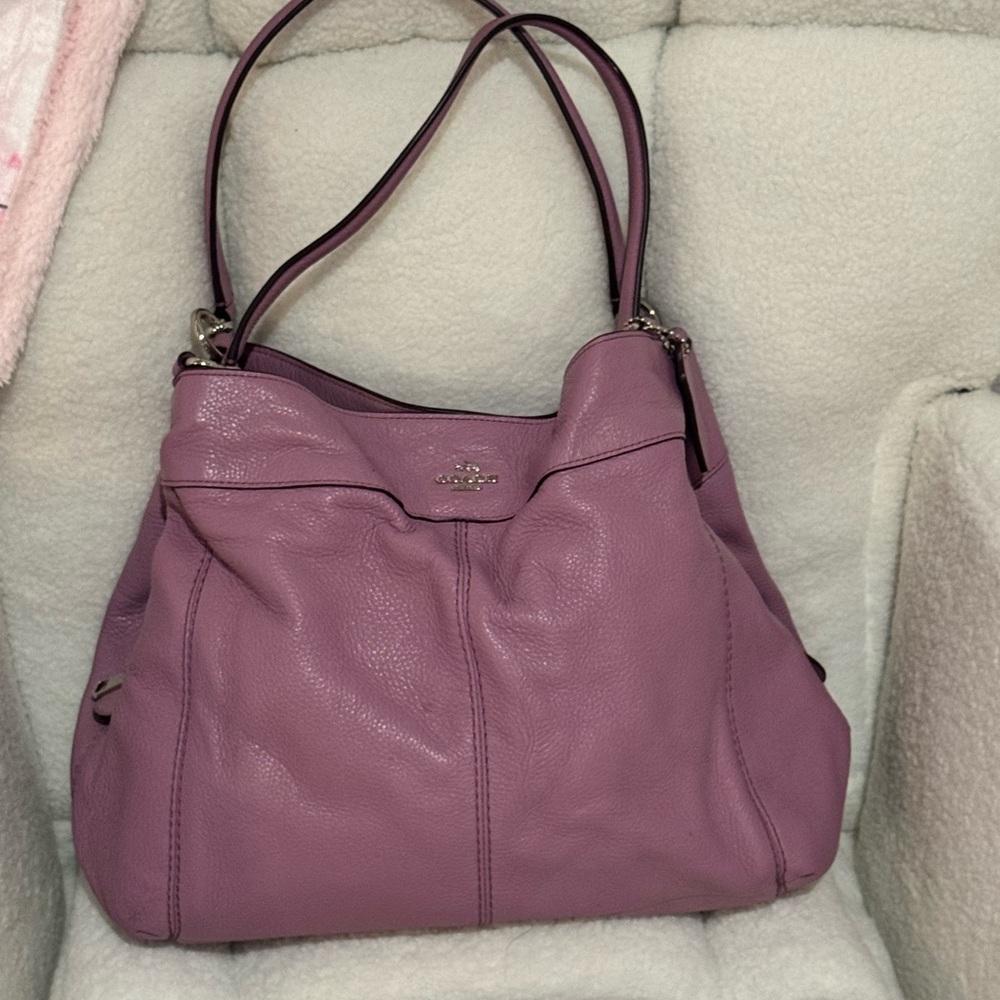 Coach Lilac Leather Lexy Shoulder Bag - Picture 2 of 13